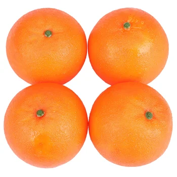 4 шт Мягкая пластиковая имитация оранжевых фруктов Украшение для дома бордовый 5