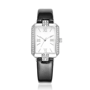 № 2 Женские модные кварцевые брендовые часы с кожаным ремешком, повседневные наручные часы