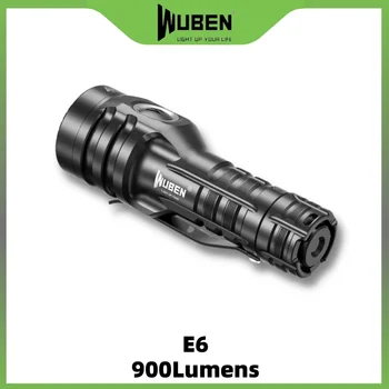 Компактный EDC-фонарик WUBEN E6 с USB-аккумулятором на 900 люмен, включая аккумулятор 22