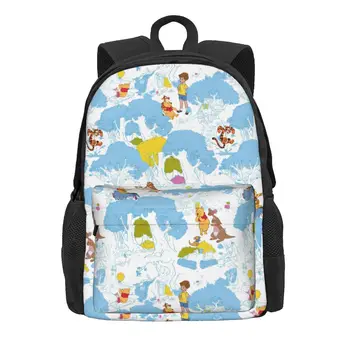 Женский рюкзак Disney Winnie The Pooh Mochila, Модная Студенческая школьная сумка, Мультяшный рюкзак, Подростковая сумка через плечо большой емкости 15