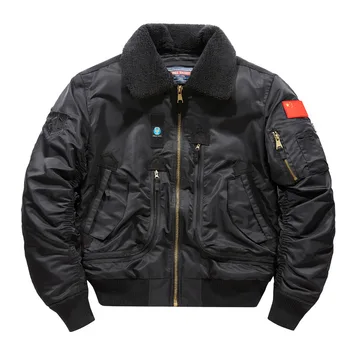 Новая осенне-зимняя куртка-бомбер B10, мужская толстая теплая военная тактическая стеганая куртка, мужские бейсбольные пальто со съемным воротником 22