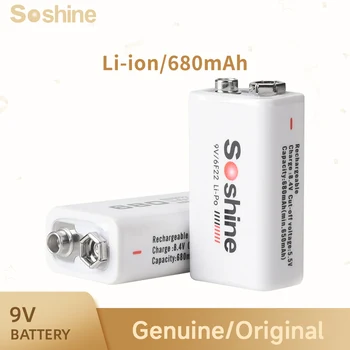 Soshine 9V 6F22 Аккумуляторная Батарея Li-Po Литиевая Батарея для Пожарной Сигнализации Мультиметр Массажер Электрическая Игрушка Фонарик Мышь 18