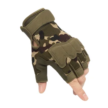 Тактические перчатки на полпальца для занятий спортом на открытом воздухе, фитнесом, велоспортом, нескользящие защитные тренировочные камуфляжные перчатки спецназа 16
