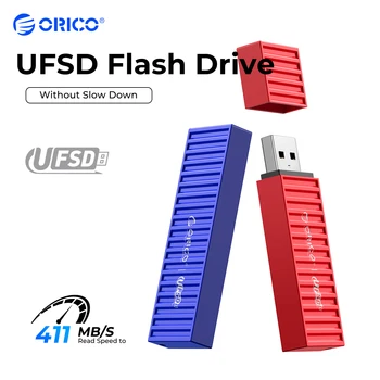 ORICO UFSD Цельнометаллический 256 ГБ USB Флэш-накопитель 411 МБ / с. Флеш-накопители 512 ГБ 128 ГБ 64 ГБ USB-накопитель Type C Флешки Дизайн Формы контейнера 5