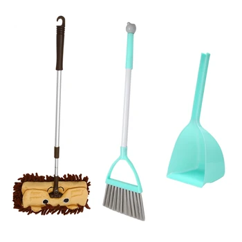 Набор мини-инструментов для уборки для детей, 3 шт., включает в себя очаровательную маленькую швабру, маленькую метлу, маленький совок для детей 5