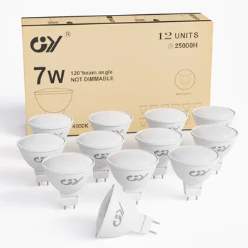 GY GU5.3 Светодиодная лампа 7 Вт 630 люмен, замена галогена 60 Вт, AC/ DC 12V Светодиодные лампы MR16 Без регулировки яркости 25