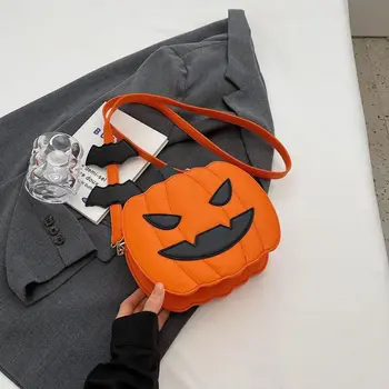 Забавная тыквенная булочка, булочка на Хэллоуин, Универсальная и популярная дизайнерская модная сумка через плечо, милая и персонализированная креативная сумка через плечо 15