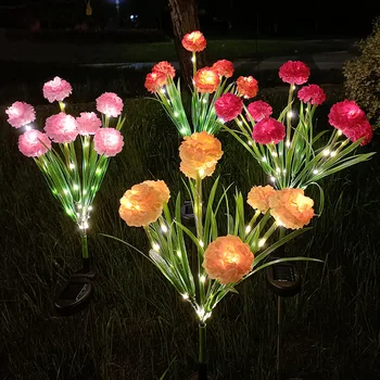 Цветочные фонари с имитацией солнечной энергии на 7 головках, наружные Водонепроницаемые светодиодные Рождественские лампы для газона, украшение для вечеринки, ночник 068 14