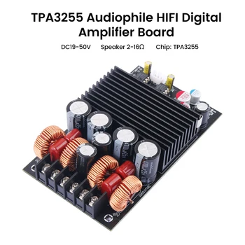 TPA3255 Плата Цифрового усилителя звука класса D DC19-50V Модуль Аудиоусилителя HiFi 300 Вт + 300 Вт Двухканальный стереомодуль 3,5 мм TPA3255 19