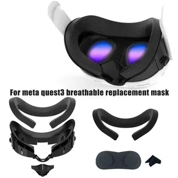 Выдвижная для Meta Quest 3 Дышащая сменная маска Удобный набор кронштейнов для интерфейса для лица Аксессуары из искусственной кожи 13