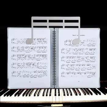 Зажим для нотной тетради в форме ноты, полированный многоцветный металлический держатель для фортепианной партитуры, аксессуары для инструментов 12