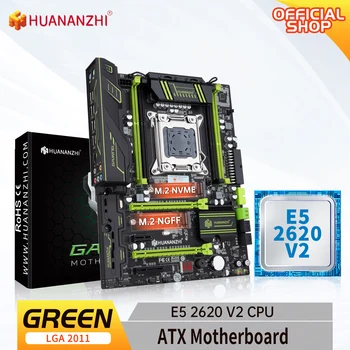 Материнская плата HUANANZHI GREEN 2.49 LGA 2011 с Intel XEON E5 2620 V2 может использовать комбинированный комплект памяти DDR3 NVME M.2 SATA USB3.0 6