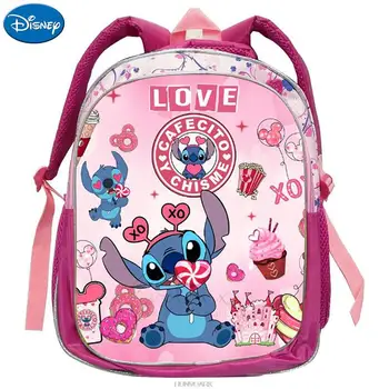 Рюкзак Disney Lilo And Stitch 12 дюймов, мультяшный милый рюкзак Stitch для детского сада, кошелек, сумка для девочек, детские сумки для детского сада 17
