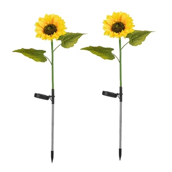 Солнечный наружный светильник для газона Sunflowers, водонепроницаемый Солнечный светильник для дорожек из цветов для украшения сада 11