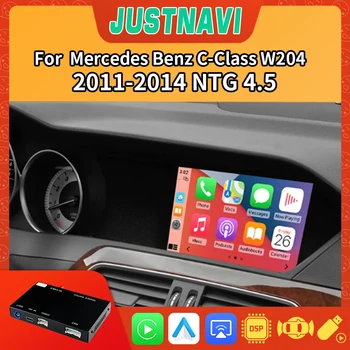 JUSTNAVI Автомобильный беспроводной CarPlay Android Auto для Mercedes Benz C-Class W204 2011-2014 Коробка для дооснащения зеркалом передней камеры заднего вида 11