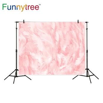 Фон Funnytree для фотостудии, мягкие перья фламинго, детский душ, профессиональный фон с принтом photobooth 16