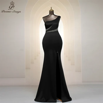 Сексуальные черные вечерние платья с талией vestidos formales, праздничное платье de soiree de mariage, длинное платье для выпускного вечера 18