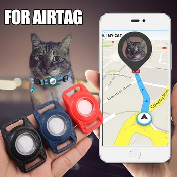 Для чехла Airtag, ошейника для собак и кошек, GPS-искателя, противоударного водонепроницаемого защитного чехла для Apple Airtag, держателя для трекера, чехла с крючком 2