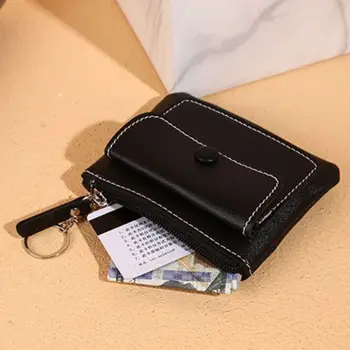 Многофункциональная однотонная банковская карта, держатель для кредитной карты, удостоверения личности, клатч, кошелек для монет, брелок для ключей, Короткий кошелек, карман для монет