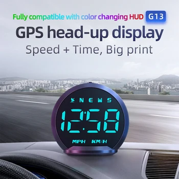 Новый Головной Дисплей Автомобильный HUD Подключи И Играй Семицветный Спидометр Цифровые Часы Автомобильный GPS G13 GPS Система Высокой четкости Дисплей 3