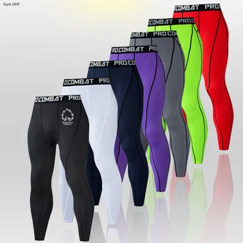 Компрессионные брюки мужские для велоспорта, бега, баскетбола, футбола, эластичные спортивные штаны, колготки для фитнеса на открытом воздухе, леггинсы, брюки 5