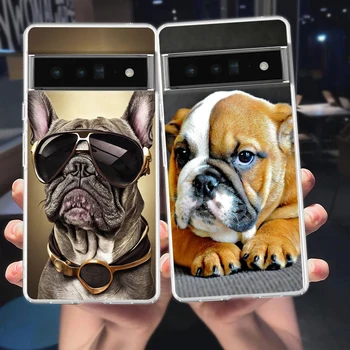 Собака Французский Бульдог Чехол для Телефона Google Pixel 8 7 6 5 4 4XL Противоударный Мягкий 7A 6A 5A 4A 3A 3AXLPro 5G Прозрачная Оболочка 2