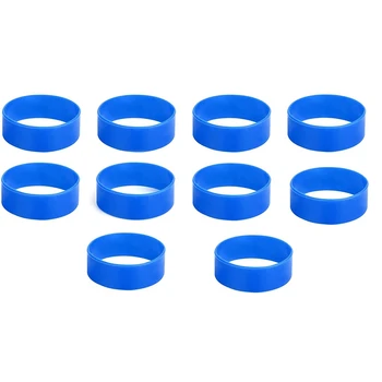 10 шт. силиконовых лент для сублимационного стакана, эластичных термостойких лент для сублимации для упаковки чашки (синий)