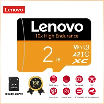 Lenovo Высокоскоростная карта памяти V60 объемом 2 ТБ, карта памяти Micro TF SD объемом 1 ТБ, флэш-карта памяти Micro TF SD для телефона, компьютерной камеры, бесплатная доставка 9