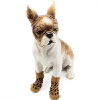 Утепляющие носки для собачьих лап, уютные противоскользящие носки для домашних животных, обувь, прочная защита для лап, теплые вязаные носки для щенков для маленьких собак, милый мультфильм 25