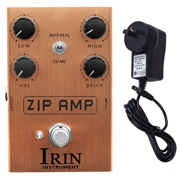 IRIN AN-39 ZIP AMP Overdrive Гитарная Педаль Эффектов Отличное Усиление Сильное Сжатие Гитарная Педаль Overdrive Tone с Адаптером 9V 13