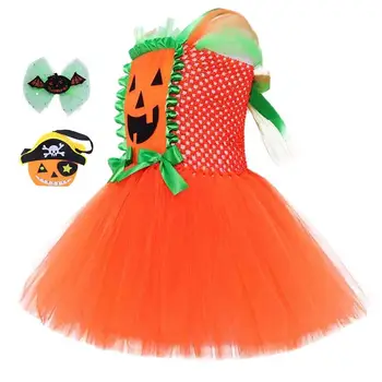 Детский костюм тыквы, костюм Призрака, Наряды на Хэллоуин, платье для вечеринки в честь Дня рождения, Летняя одежда для принцессы 22