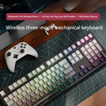 Механическая клавиатура Eweadn Cherry Axis С трехрежимной боковой гравировкой по Bluetooth, Игровая киберспортивная Компьютерная офисная клавиатура