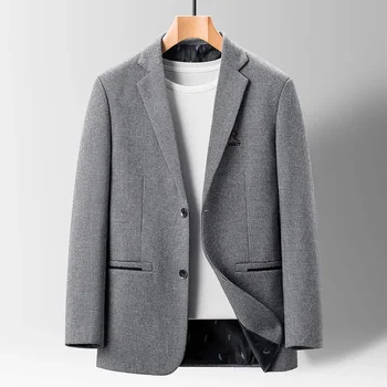 Мужской костюм, весенне-осенний новый деловой тренд среднего возраста, модное повседневное пальто 19