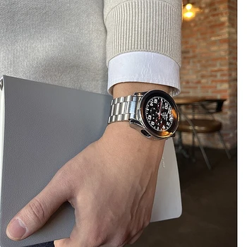 Мягкий Чехол из ТПУ + Металлический Ремешок Для Samsung Galaxy Watch 4 5 6 Pro 40 мм 44 мм 45 мм Ремешок Galaxy Watch 4 6 Classic 42 мм 46 мм 43 мм 47 мм