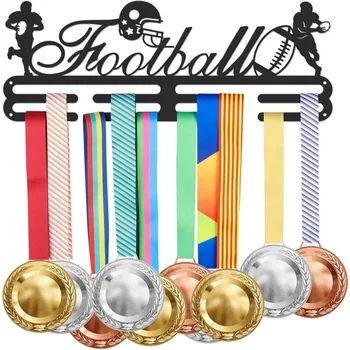 Вешалка для футбольных медалей, подставка для футбольных медалей, 8 линий, Прочные стальные подставки для более чем 40 медалей на стене 8