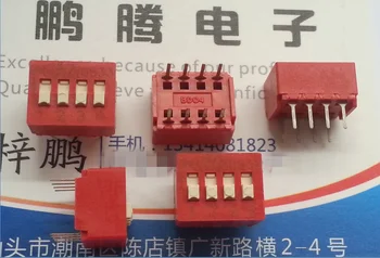 1ШТ, импортированный из США BD04 встроенный 4-значный переключатель кодового набора 2,54 мм плоский циферблат 4P циферблат красный 14