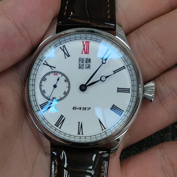 Мужские часы с микроротором Механизм Tianjin St6497 Простые часы из нержавеющей стали Водонепроницаемые 44 мм винтажные наручные часы Прямая доставка 7