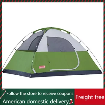 Кемпинговая палатка Coleman Sundome на 4 персоны, купольная палатка с простой установкой, в комплекте дождевик и напольная перевозка бесплатно 10