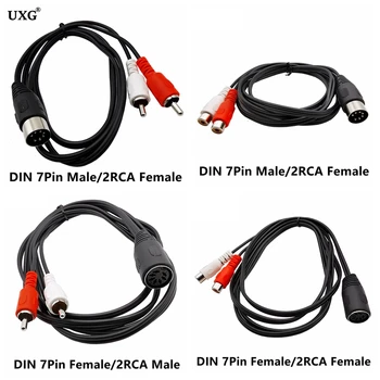 DIN 7-контактный 7pin-2 RCA lotus кабель-адаптер для мужчин и женщин винтажное аудиооборудование кабель-адаптер для динамиков 50 см /100 см / 1,5 м 24