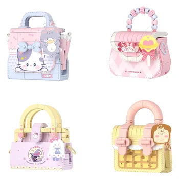 Строительный блок Sanrio, милая мини-сумка, мультяшная сборка, игрушечная принцесса, Креативное украшение своими руками Для девочек На Новый год, подарок на день рождения