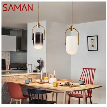 Креативный подвесной светильник SAMAN Nordic Современные простые светодиодные лампы для домашней столовой 7