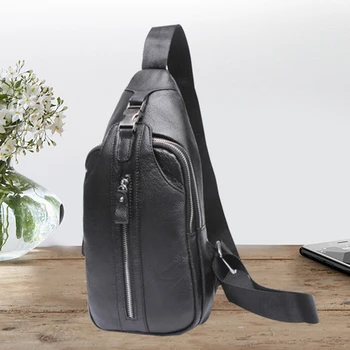 AETOO Первый слой воловьей кожи для поездок на работу, отдыха на открытом воздухе, нагрудная сумка, мужская сумка на одно плечо, корейская версия, модная дорожная сумка, деловая 15