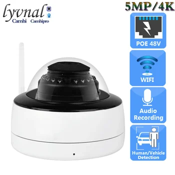 Sonyimx 415 4K 8MP Беспроводная IP-Камера Безопасности Wifi Купольная POE 48V Слот для SD-карты 5MP Аудио ИК Ночного Видения Автомобильная Сигнализация Человека 5