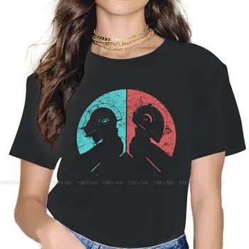 Шлем Ретро Красный Синий Женская футболка Daft Punk Для девочек Базовые топы 5XL Хлопковая женская футболка Юмор Модный подарок
