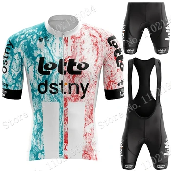 Lotto Dstny, Велосипедная майка 2023 Team, Комплект с коротким рукавом, Летняя Мужская одежда, Рубашки для шоссейных велосипедов, Велосипедные шорты MTB Ropa 24