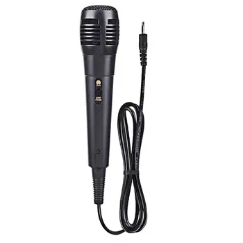 Профессиональный черный проводной динамический микрофон 1 шт., вокальный микрофон для записи караоке, портативная голосовая трубка 6,35 мм/3,5 мм, встроенный портативный 19
