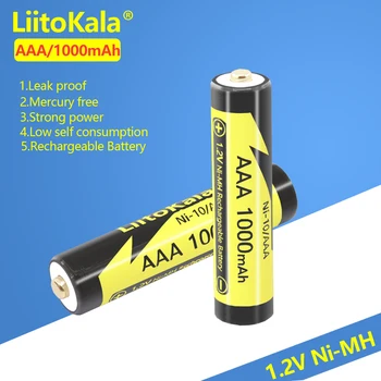 4-24 шт LiitoKala Ni-10/AAA 1,2 В 1000 мАч NiMH AAA Аккумуляторная батарея Подходит для игрушек, мышей, электронных весов, мыши и т.д. 25