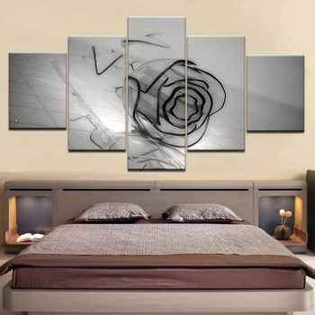 5 шт. Панель/шт HD Абстрактная картина с принтом в виде розы, холст, настенные плакаты для украшения дома, гостиной 5