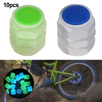 6шт Крышка велосипедного клапана из АБС-пластика, повышающий уровень яркости, самосветящийся, не требует электронного клапана эстетической защиты 25