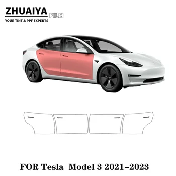 2017-2024 Для Tesla Model 3 Door Kit Защитная пленка PPF для кузова автомобиля 8-миллиметровая пленка 17